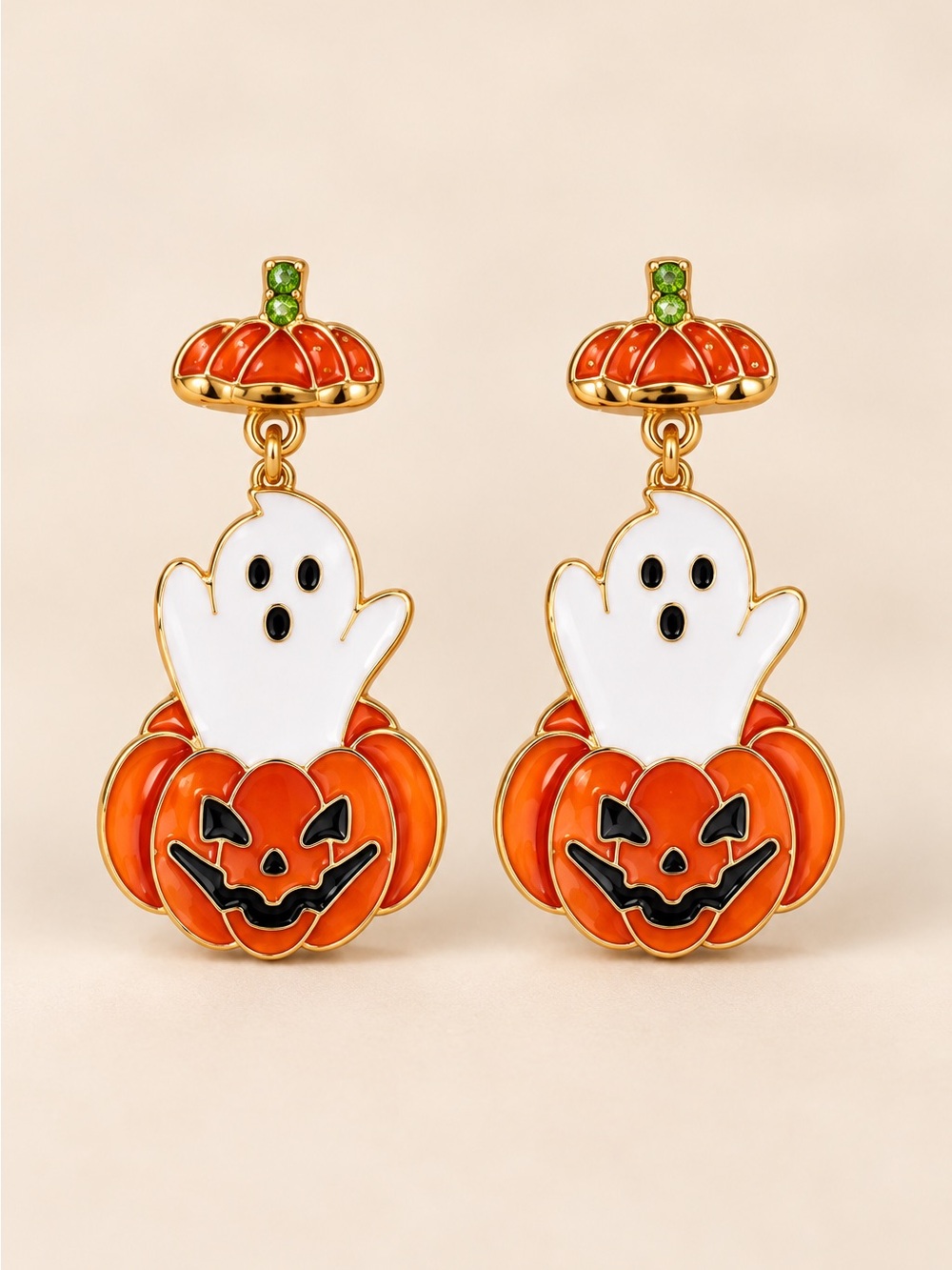 Cute Ghost Pumpkin Halloween Drop Earrings